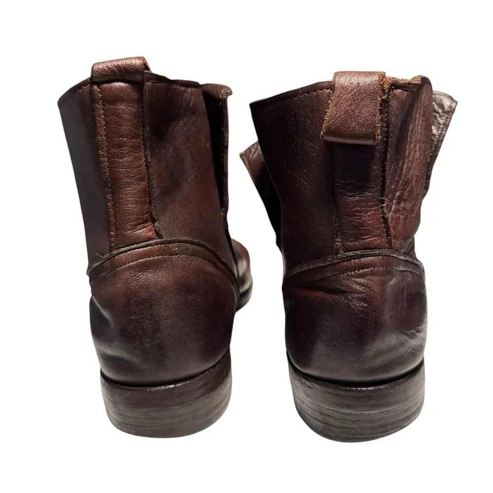 Vintage Shoe Company Brown Leather Ankle Boots‎ Mens 10M Made In USA